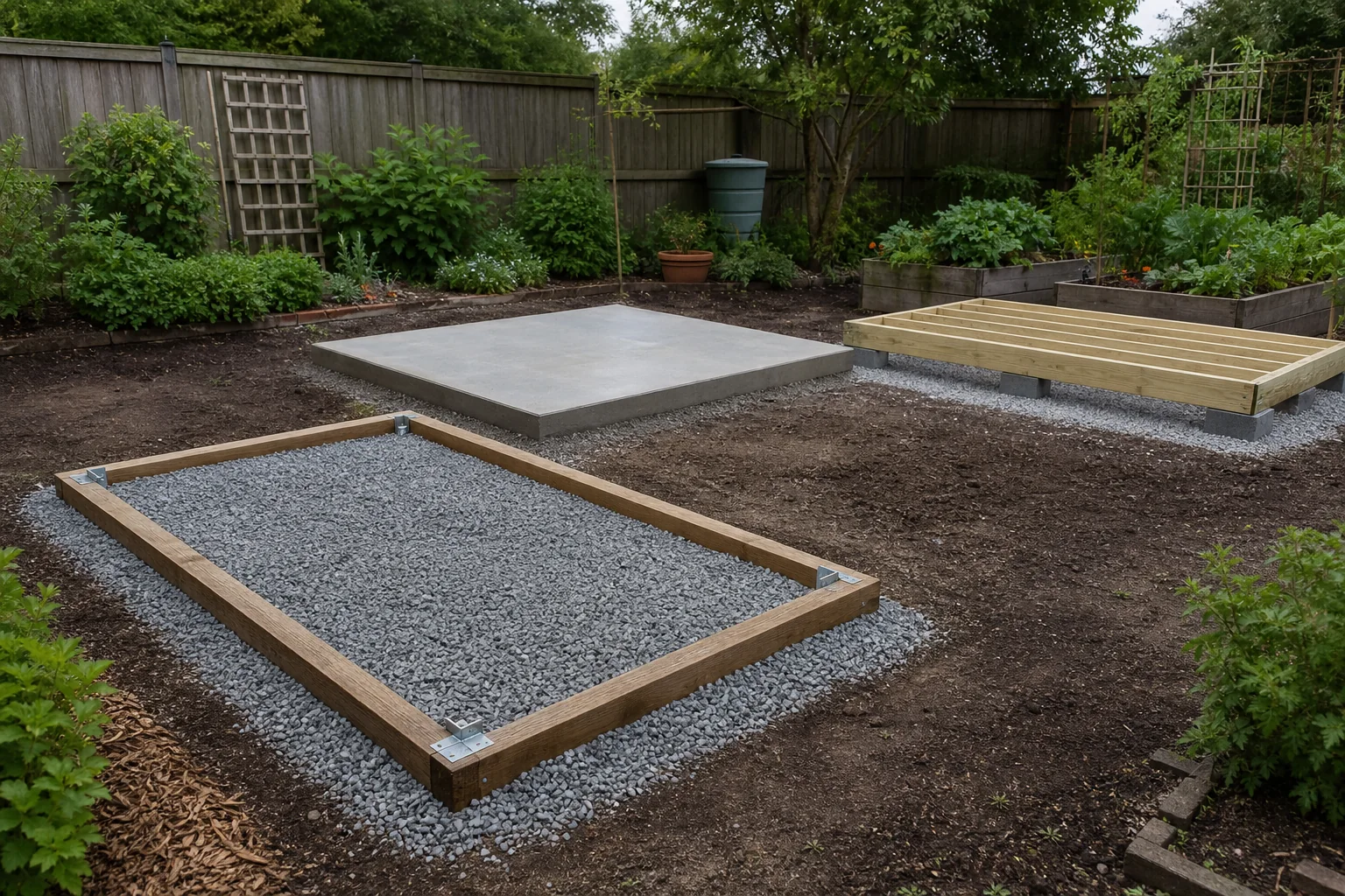 Greenhouse foundation options: gravel, concrete, or timber?