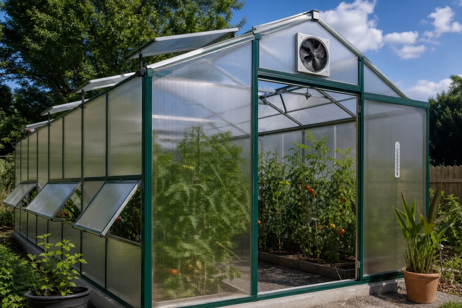 Greenhouse ventilation: how much vent area and airflow do you need?