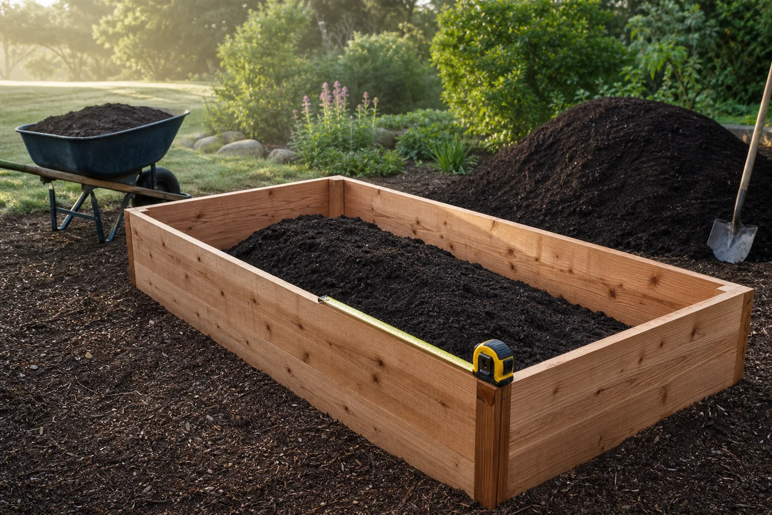 How much soil does a raised garden bed need?