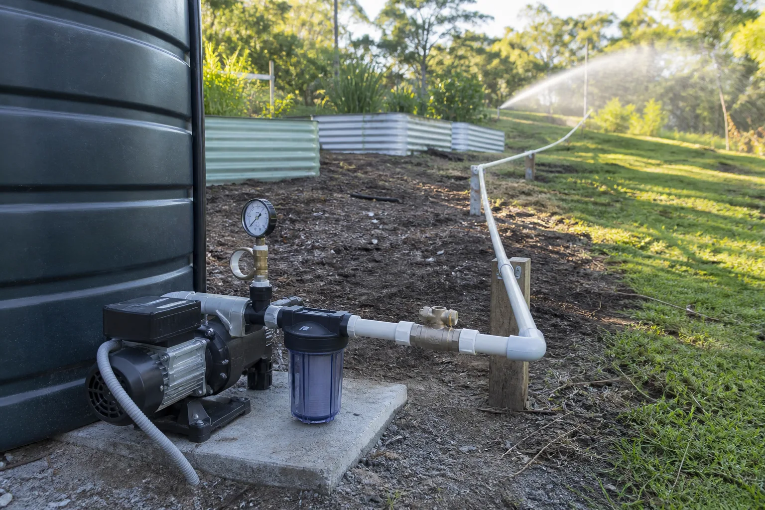 Garden irrigation pump sizing: match GPM and total dynamic head