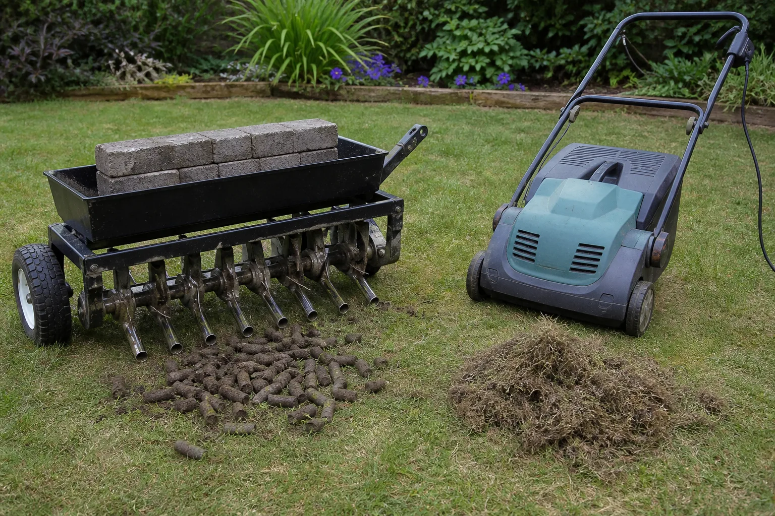 Aerator vs. dethatcher: which lawn problem are you fixing?