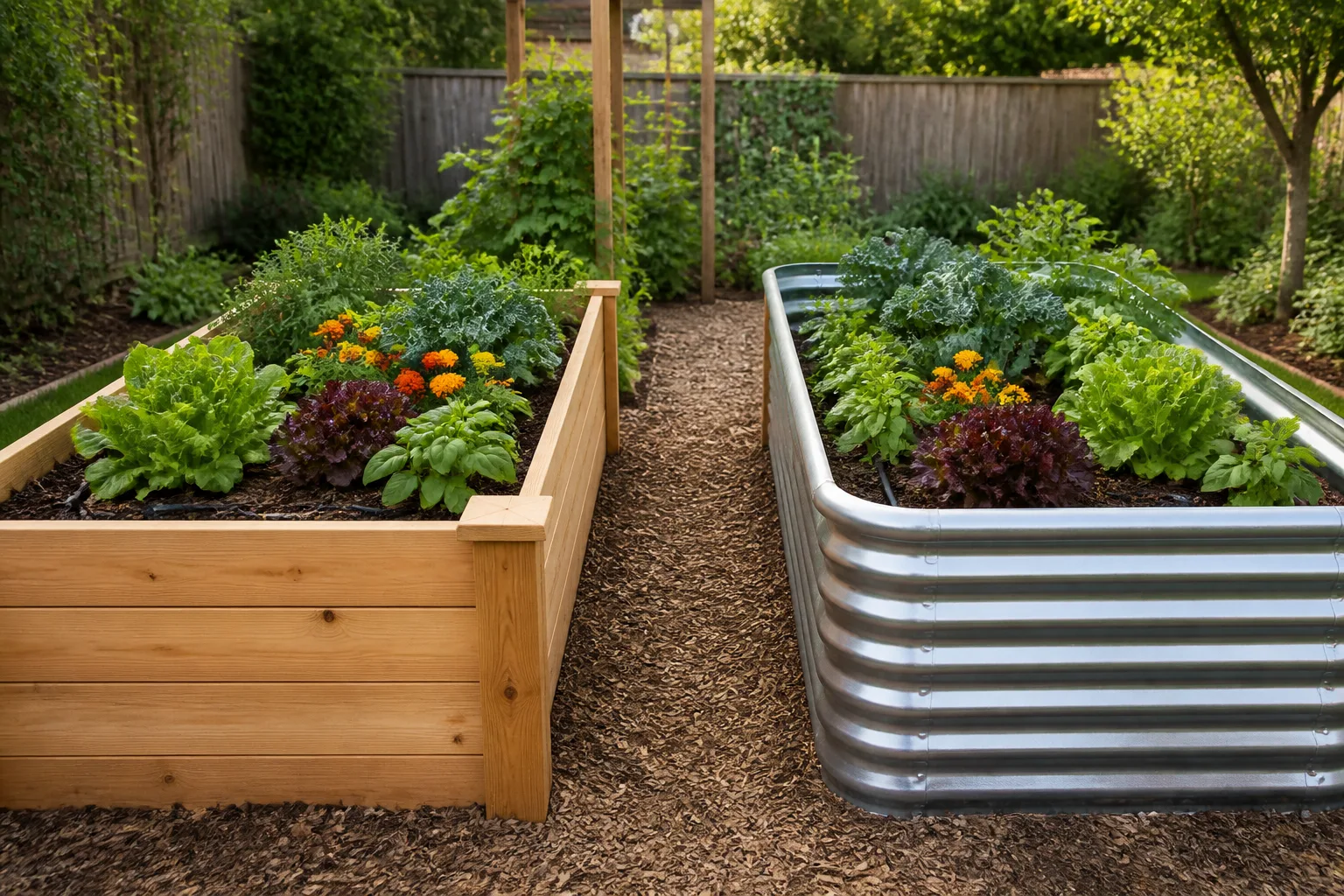 Wood vs. metal raised beds: cedar or galvanized steel?