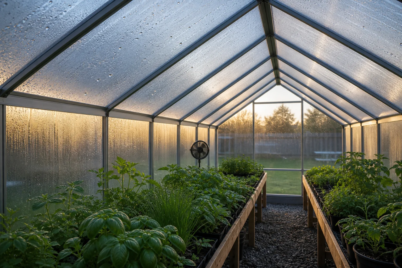 Greenhouse condensation: how to stop drips without chilling plants