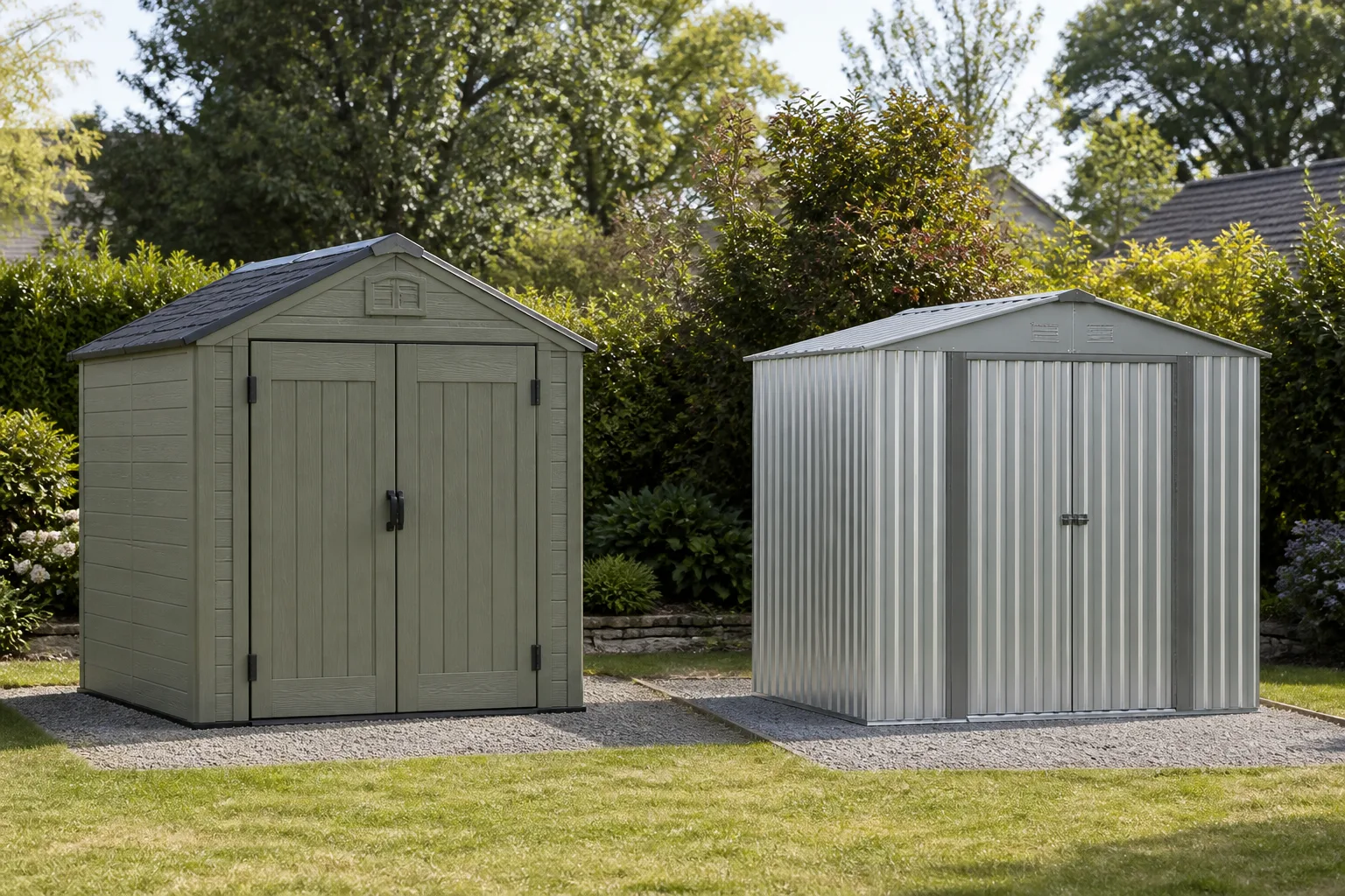 Resin vs. metal sheds: which material fits your yard?