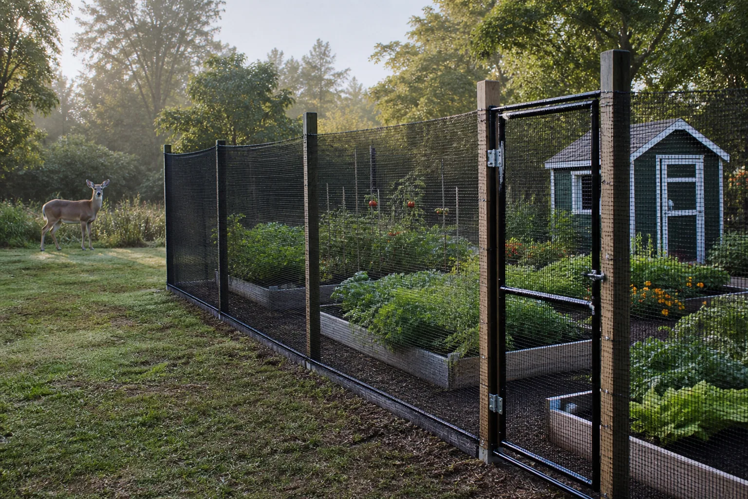 Deer fence kits for gardens: height, mesh, posts, and gates