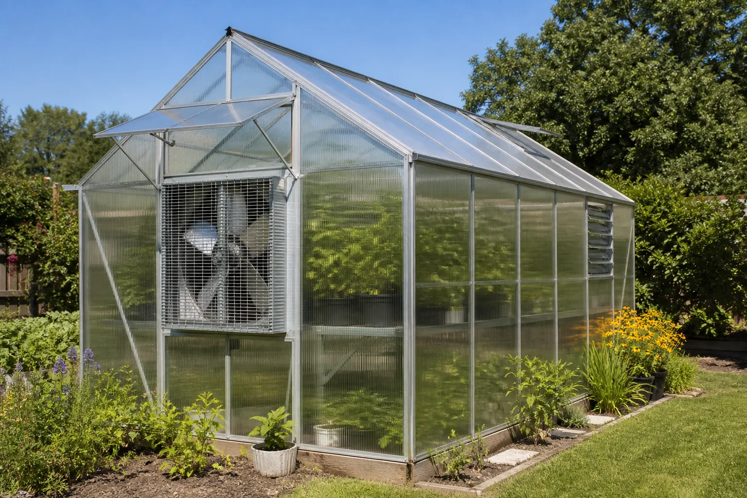 Greenhouse exhaust fans: how to size CFM, shutters, and controls