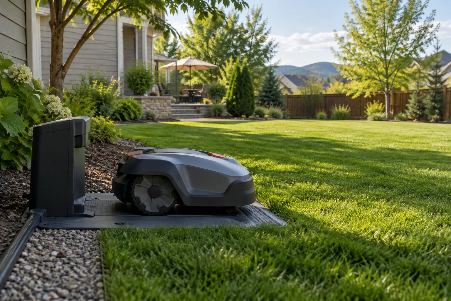 Robot mower charging station placement: plan a reliable return